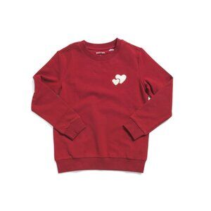 PETIT LEM Red Toddler And Little Girls Heart To Heart Sweatshirt